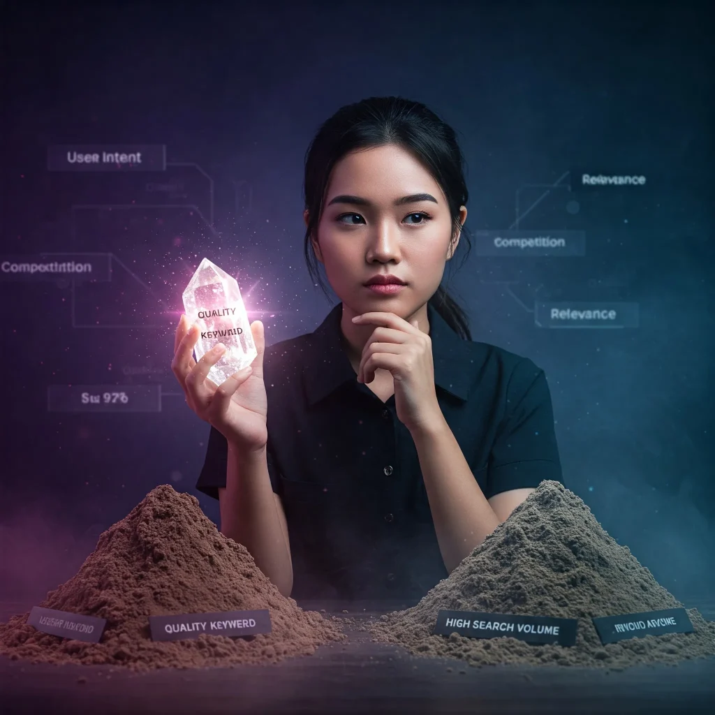 ภาพเกี่ยวกับคุณภาพของคำหลักทั้งหมดใน SEO