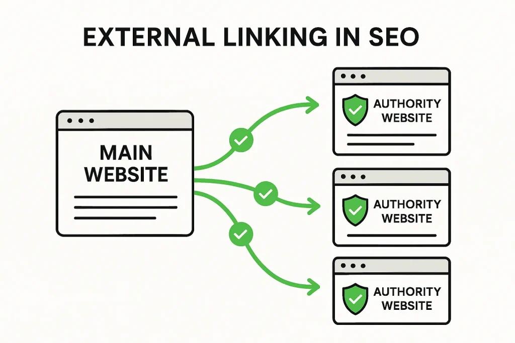 EP 10: SEO Demystified - Internal Linking & External Linking 3 ภาพแสดงประโยชน์ของ External Linking ไปยังเว็บไซต์ที่น่าเชื่อถือเพื่อเพิ่มความน่าเชื่อถือ SEO