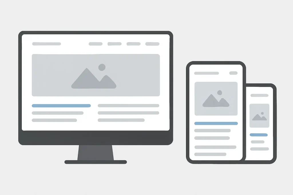 ภาพเคลื่อนไหวแสดงตัวอย่าง Responsive Web Design ที่ปรับ Layout ตามขนาดหน้าจอ