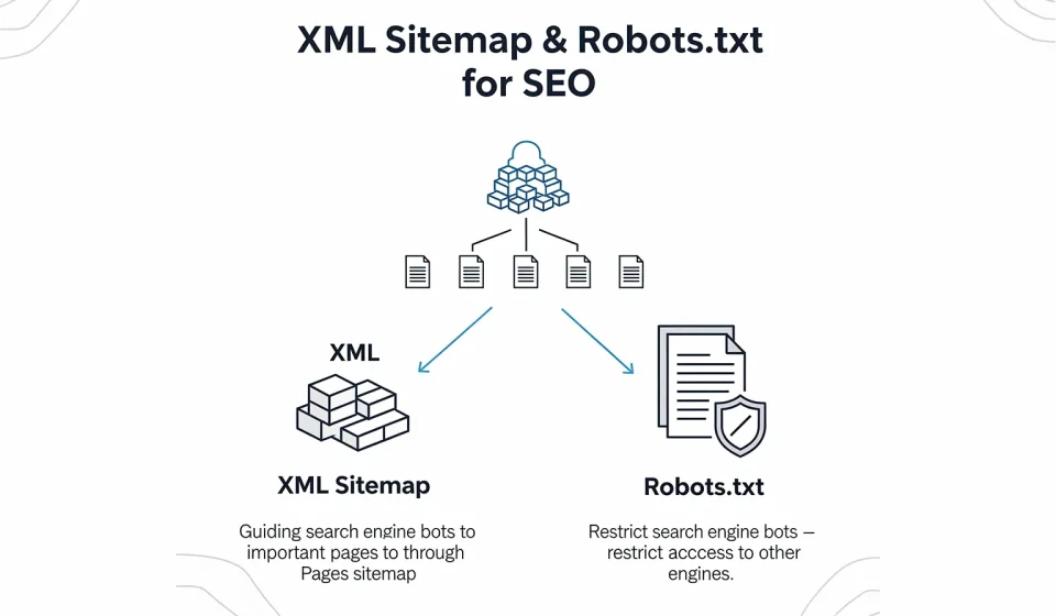 ภาพอธิบายความสำคัญของ XML Sitemap และ Robots.txt สำหรับ Technical SEO