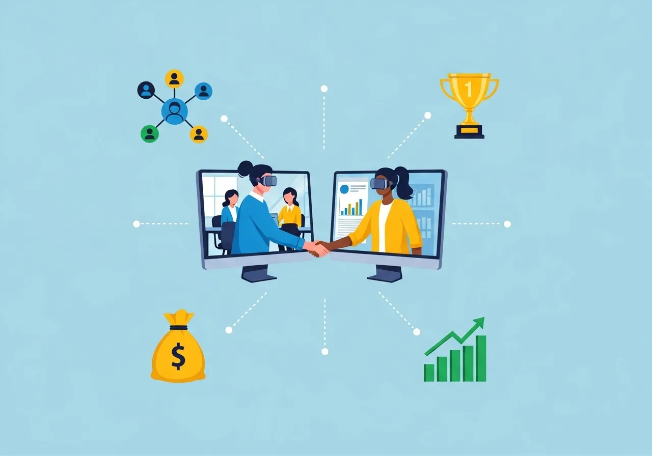 EP 0: เกริ่นนำ: 'พูดไม่เก่ง' 'คุยไม่เป็น' ไม่ใช่ข้ออ้าง! มาอัปสกิลสื่อสารออนไลน์ให้ 'เทพ' กัน! 2 ภาพกราฟิกแสดงทักษะการสื่อสารต่างๆ ที่เชื่อมโยงไปสู่ความสำเร็จ เช่น การปิดดีล และ Connection ที่ดี